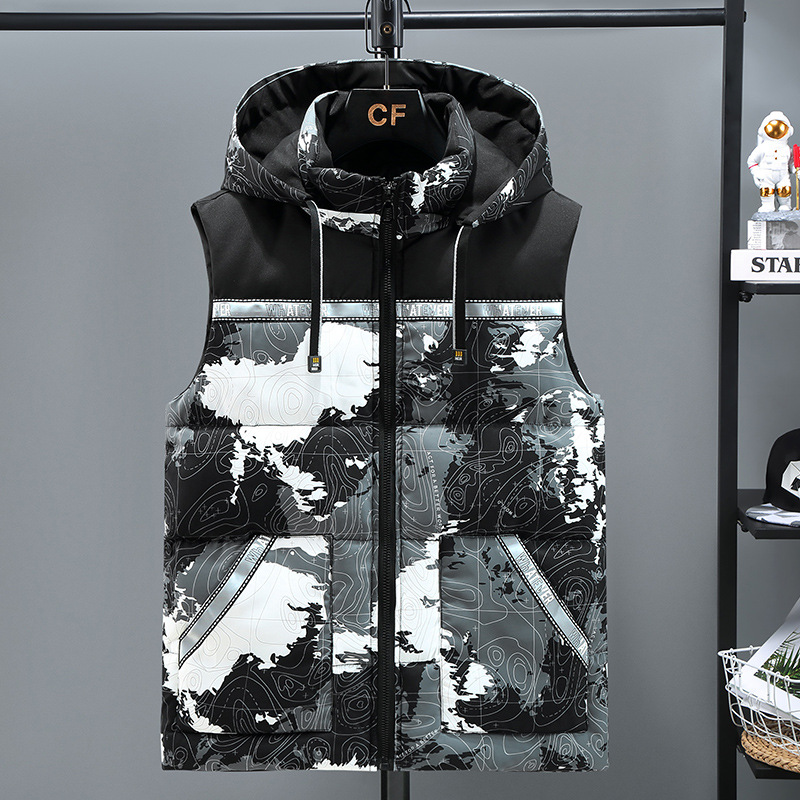 African foreign trade hot camouflage cotton vest Leisure outdoor fashion sleeveless down cotton jacket coat factory direct batch