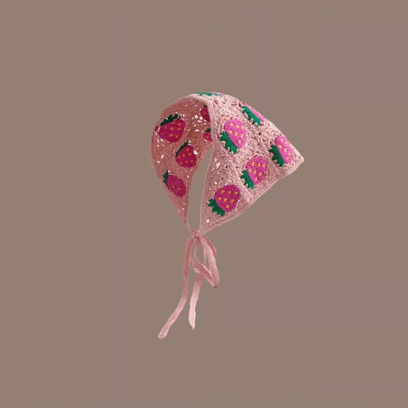 春と秋の韓国版のファッション的なメリヤスの花の透かし彫りの三角タオルの女性の甘くてかわいい少女の風の花の頭巾の髪は潮を帯びます。|undefined