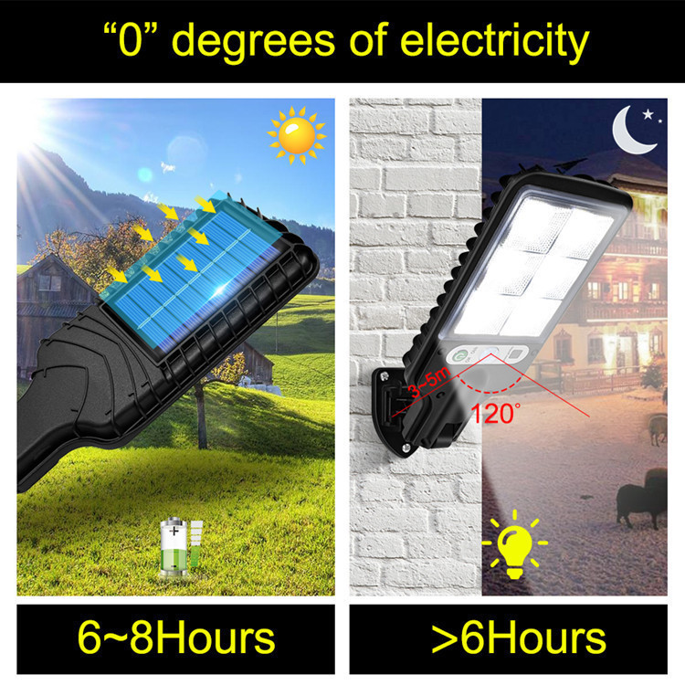 Cross-border explosion outdoor aluminum solar street light human body induction courtyard garden with remote control LED waterproof biker lamp