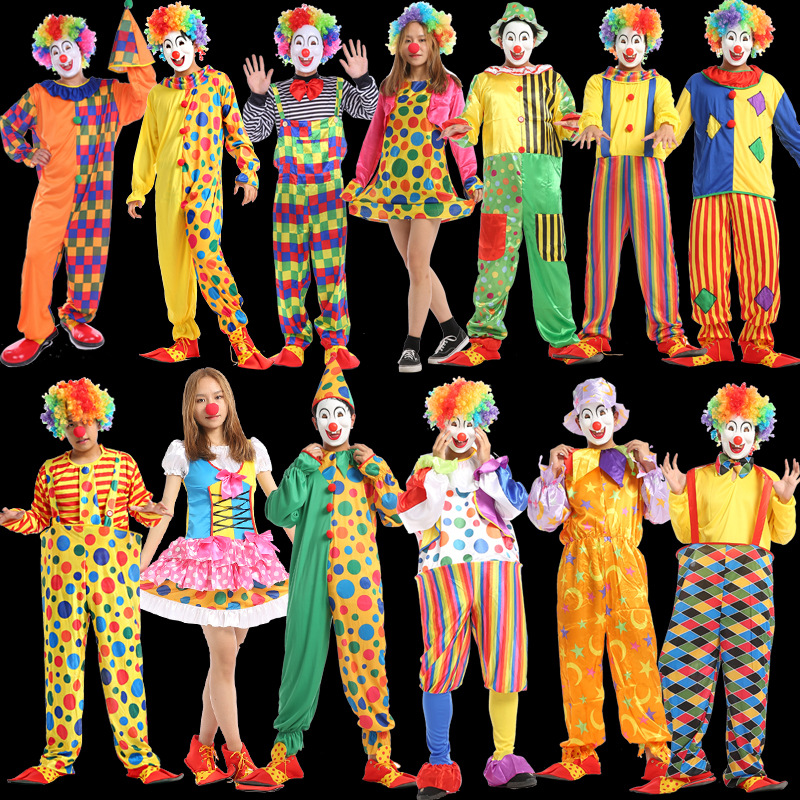 Clown Clothing Backpack Adult Men's and Women's Performance Clothing Magic Performance Clothing Clown Clothes Wig cos Set