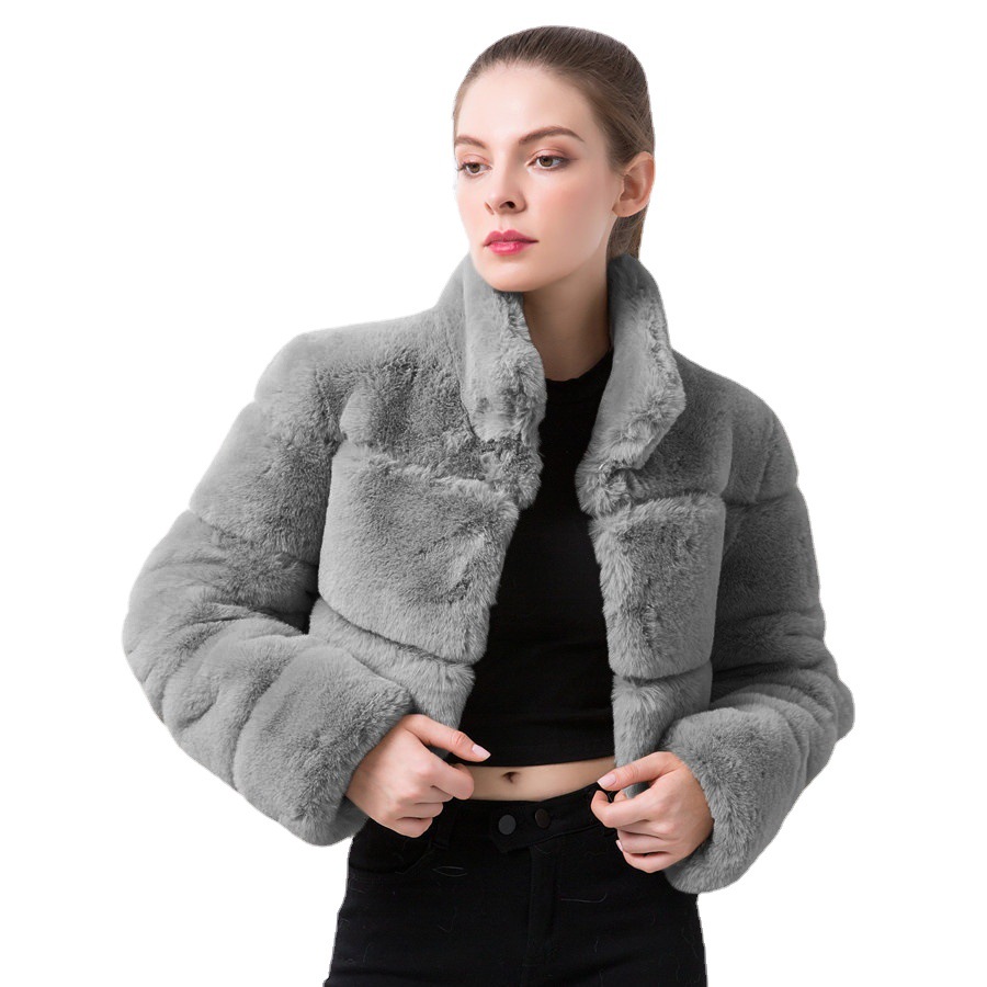 2022 new fur European and American imitation fur women's coat imitation fox fur horizontal stitching artificial fur in stock