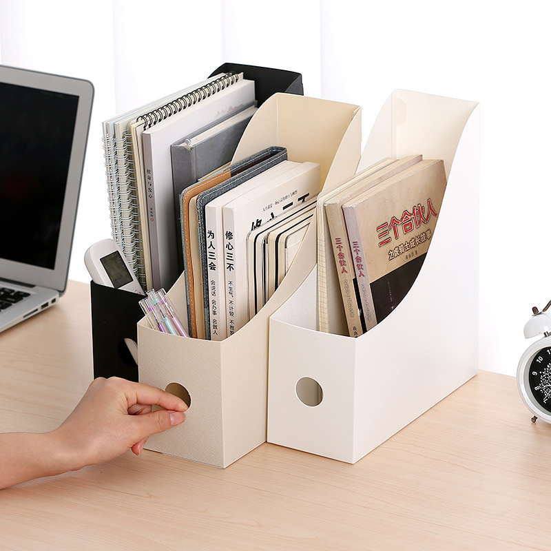 Desktop File Rack Office Supplies Simple Foldable Organize Book File File Data Classification Storage Box