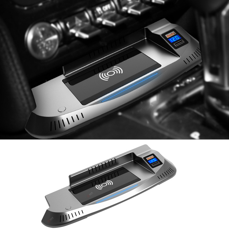 Applicable to 15-20 Ford wild horse modified car mobile phone wireless charger Mustang fast charge charging panel