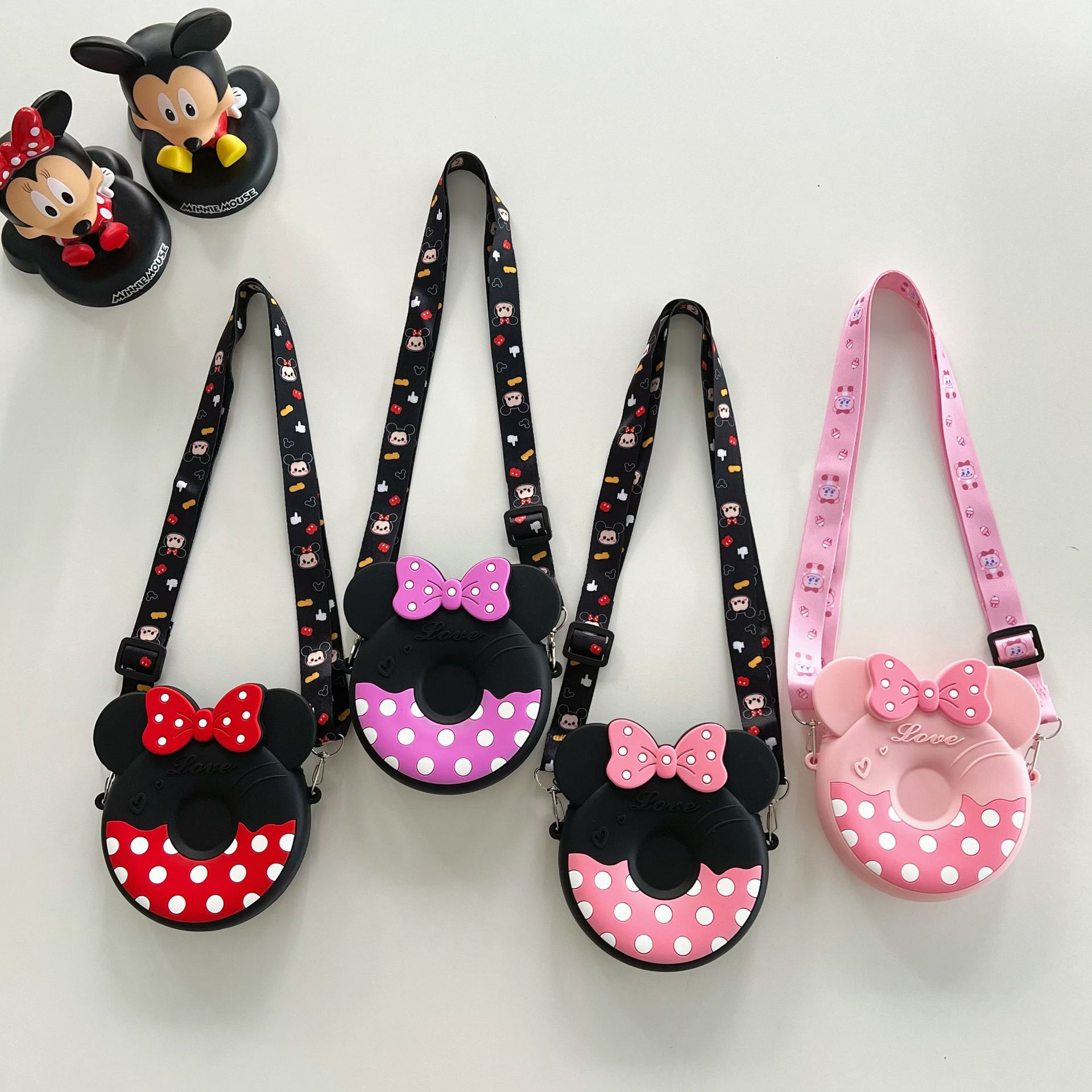 Wholesale One-shoulder Crossbody Mickey Mouse Silicone Coin Purse Fashion All-match Student Storage Bag Mini Cute Small Backpack