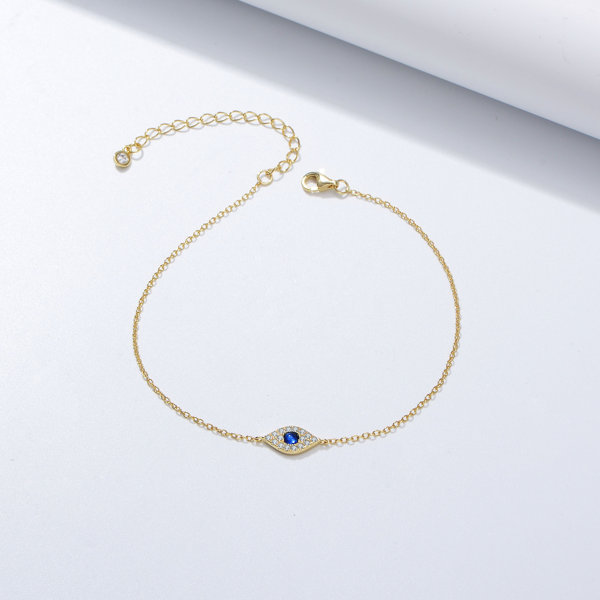 S925 Sterling Silver Devil's Eye Micro-inlaid Zircon Bracelet Female European and American Ins Retro High-grade Design Sense Diamond Jewelry