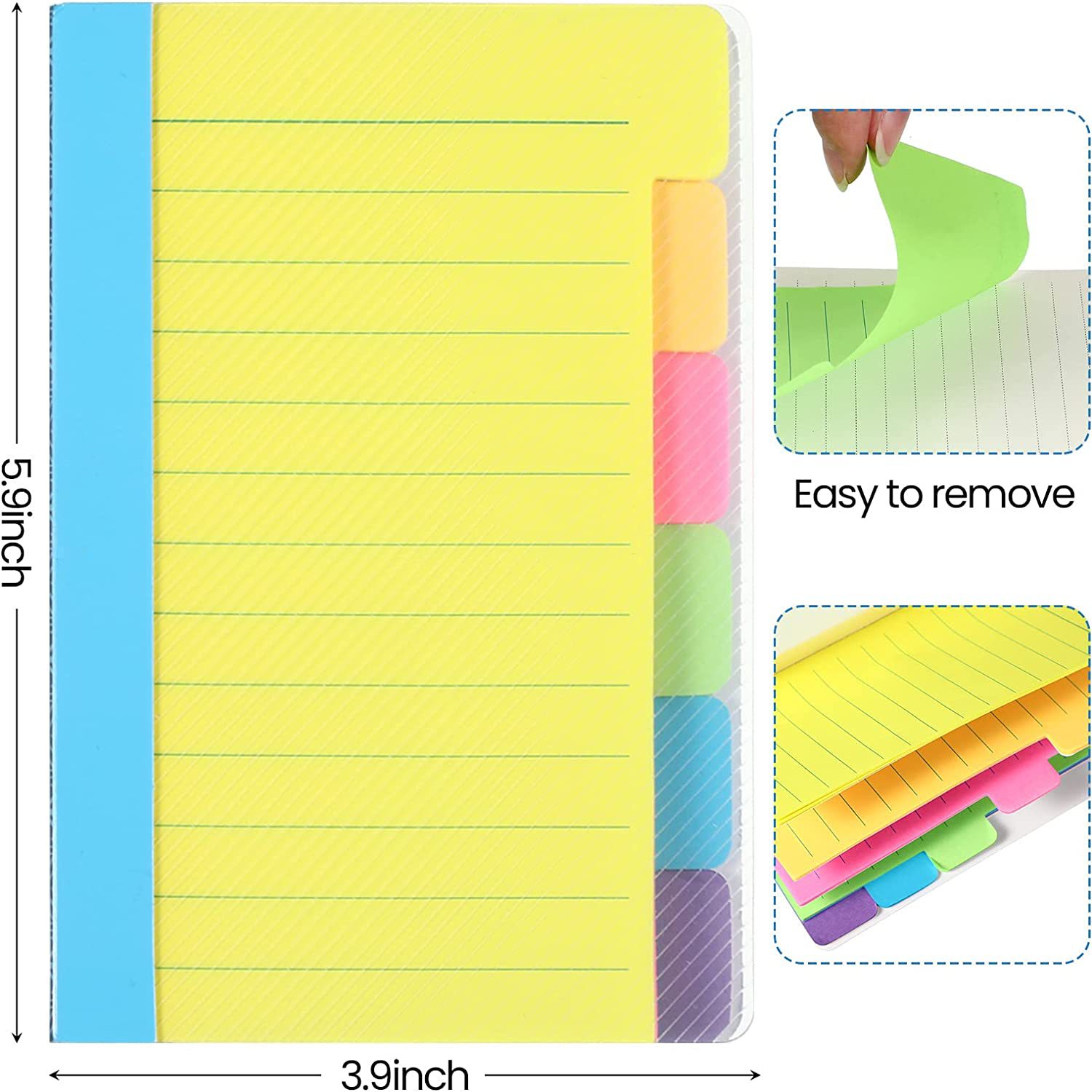 Notes can be torn paper daily t notepad simple horizontal line paper six-color notes for students meeting minutes