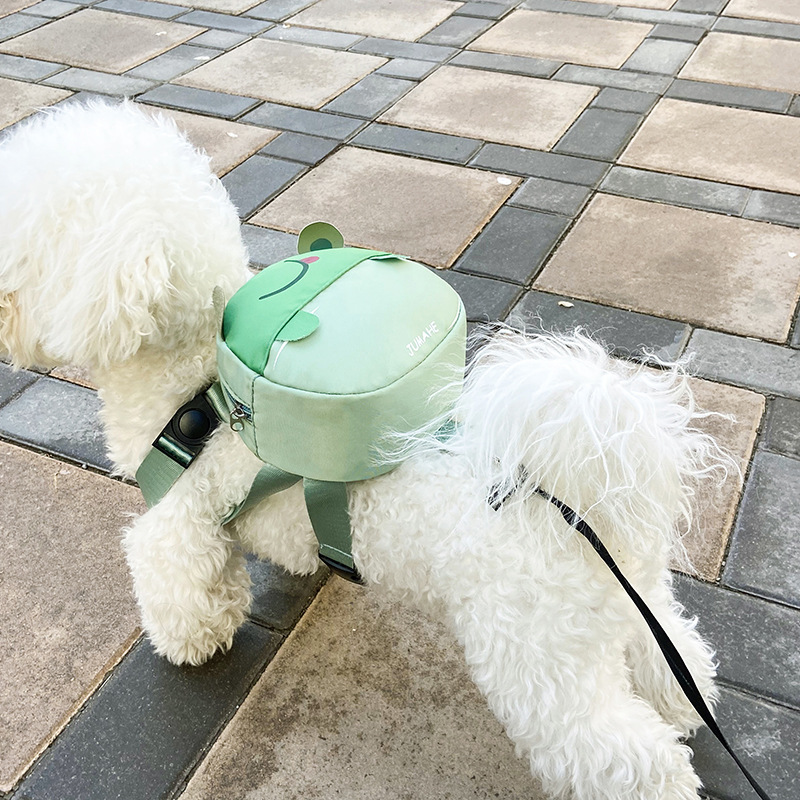 Pets out walking dog snack bag dog backpack pet backpack small dog bag can be hung leash