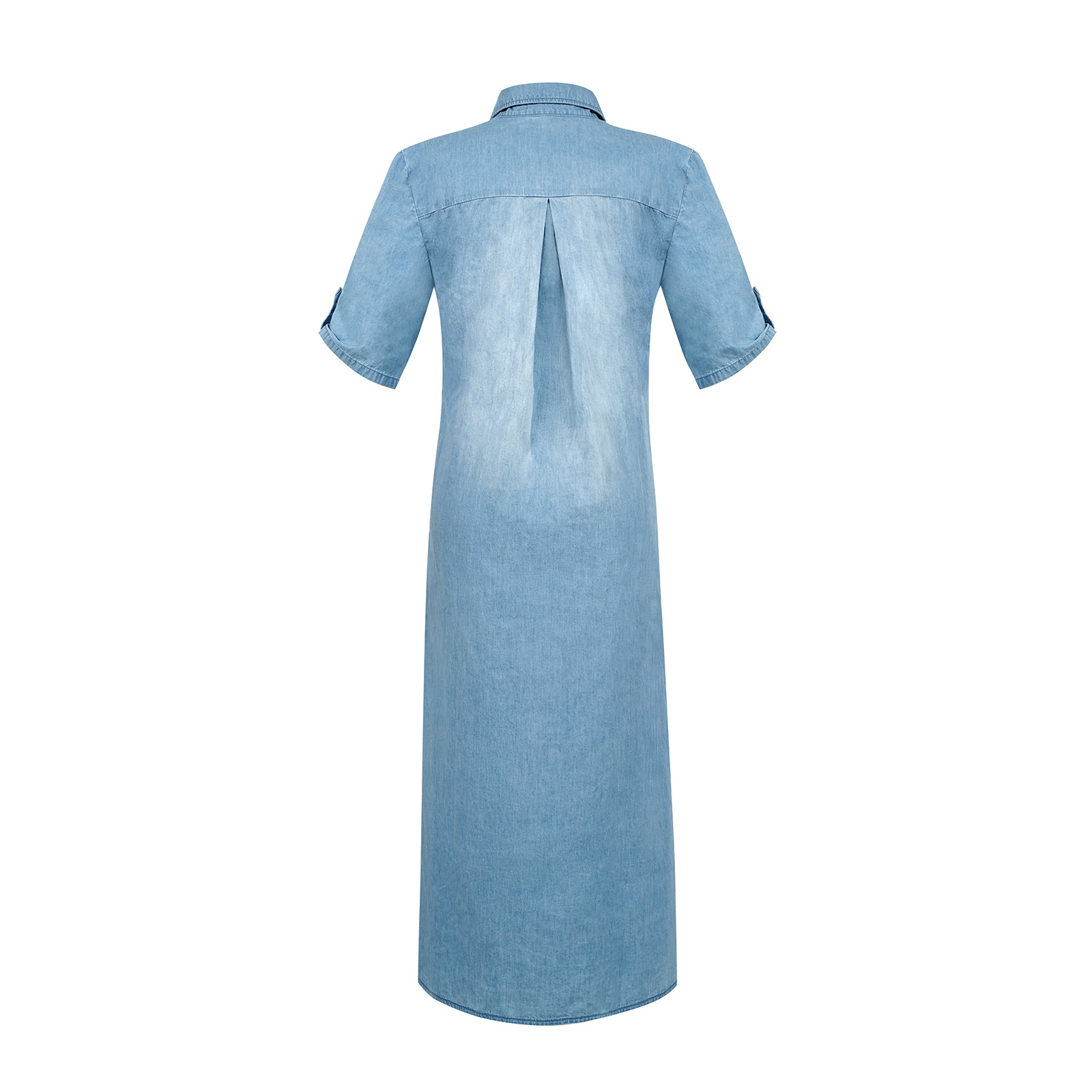 2023 Cross-border Foreign Trade Amazon Independent Station Loose Short-sleeved Light-colored Women's Denim Dress