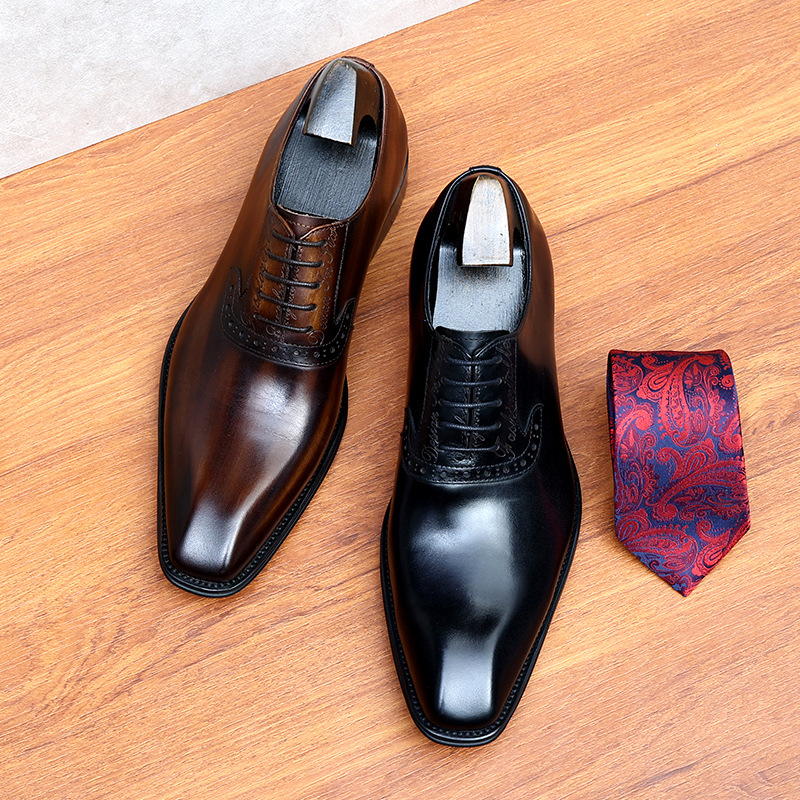 37-46 Handgefertigte Lederschuhe Herren Oberschicht Rindsleder Business Kleid Echtleder Brock Carved British Retro Hochzeitsanzug Schuhe_voghion.com