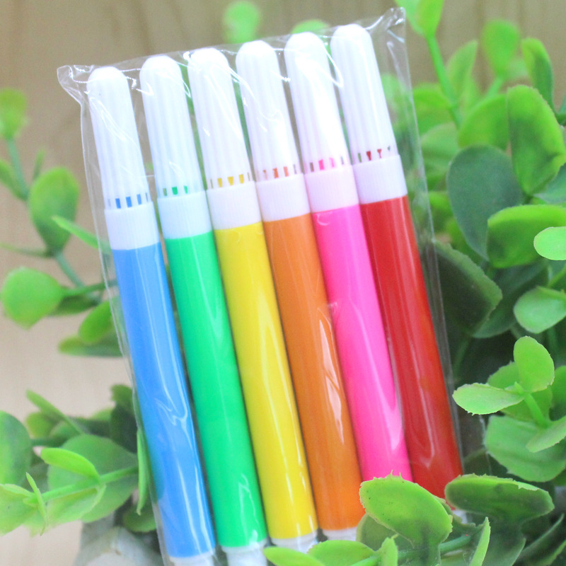 Children's kindergarten color painting watercolor pen color brush 6 color graffiti painting stationery