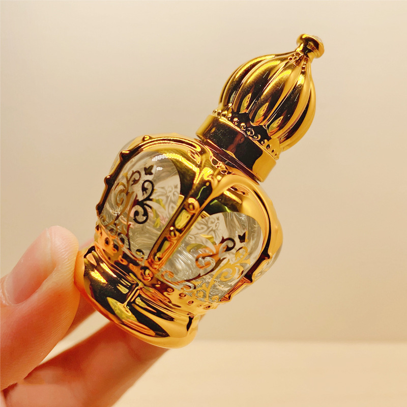 12ml golden roller ball essential oil bottle high-end travel portable sample repackaged roller ball glass empty bottle essential oil bottle Middle East