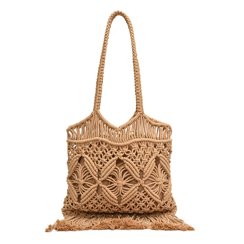 Women's Woven Small Bag New All-match Shoulder Crossbody Bag Seaside Straw Bag Hollow Bag Beach Bag Mobile Phone Bag