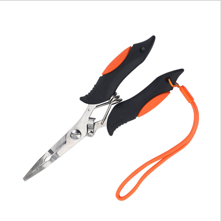 Stainless steel multi-function pointed mouth fishing tongs fishing line scissors fishing tongs quality outdoor fishing gear