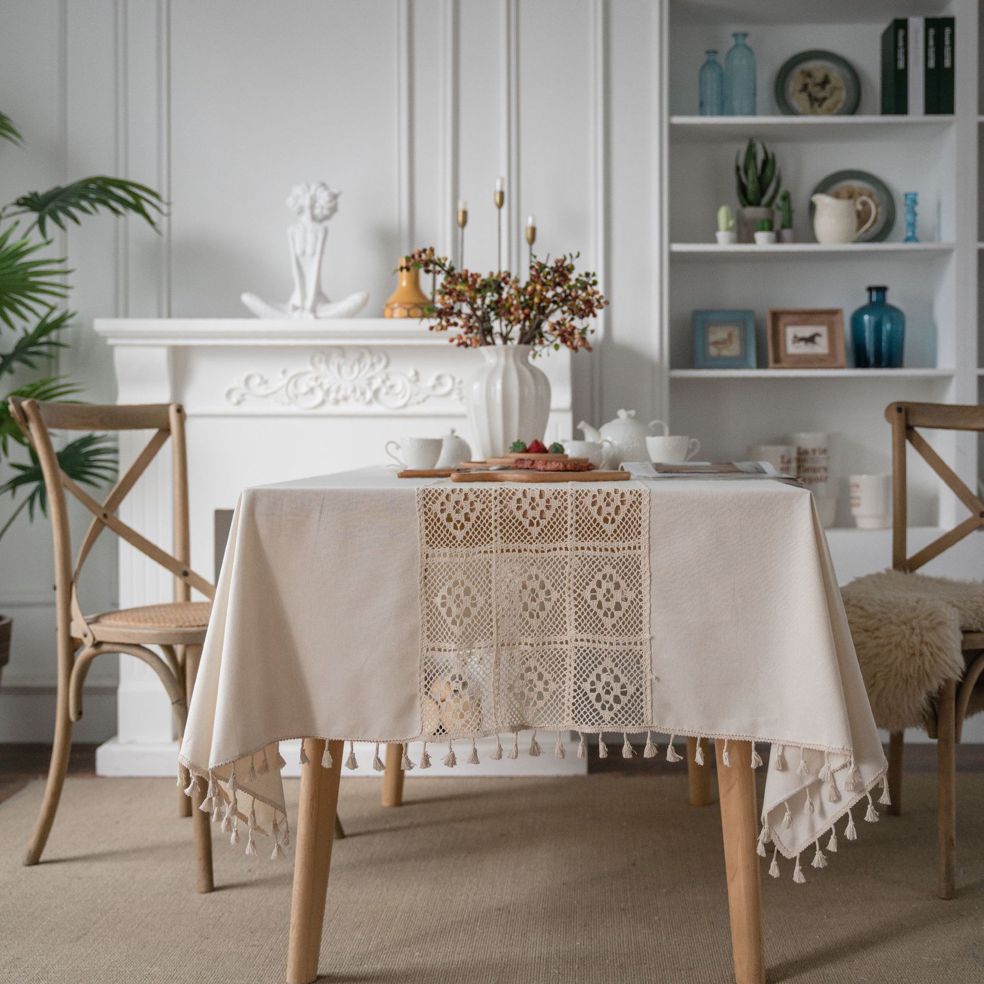 Cloth father American beige hollow crochet stitching table tablecloth tea table cloth table cover napkin manufacturers spot