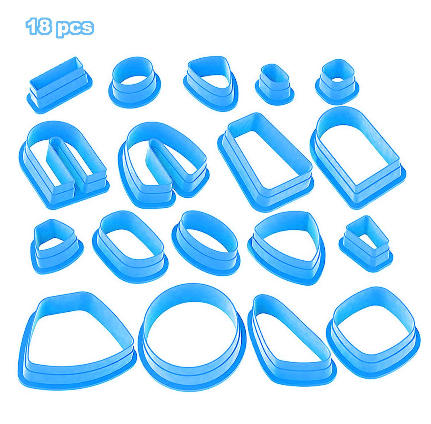 Cross-border hot sale 18 piece soft pottery mold DIY handmade clay clay cutter plastic clay earrings making