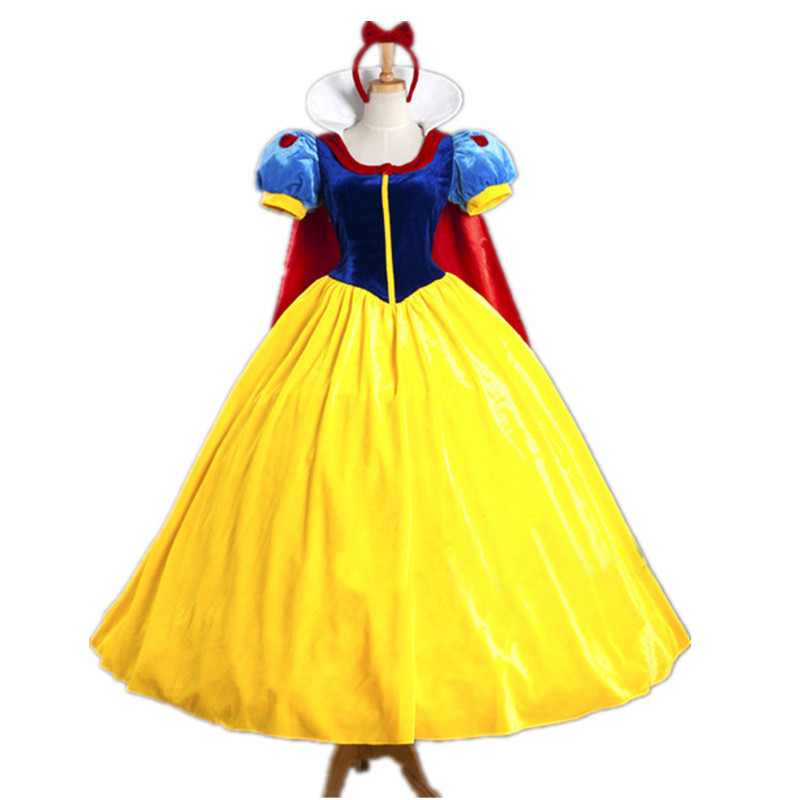S-4XL plus size Halloween cosplay Costume Adult Snow White Dress Fairy Tale Stage Costume