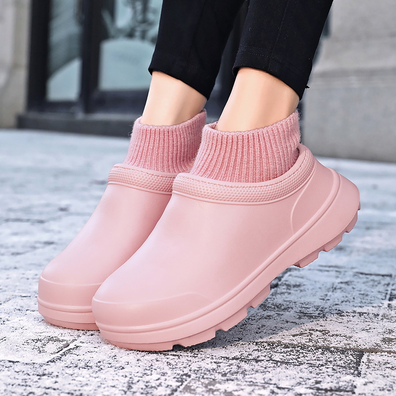 Super Thick Sole Cotton Slippers Bag with Women's Autumn and Winter Warm Home Waterproof Indoor Cotton Shoes