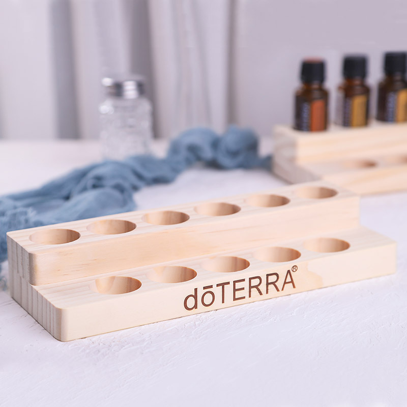 Double layer essence oil bottle display rack pine 11 15ml dotley essence oil bottle storage rack can be printed LOGO