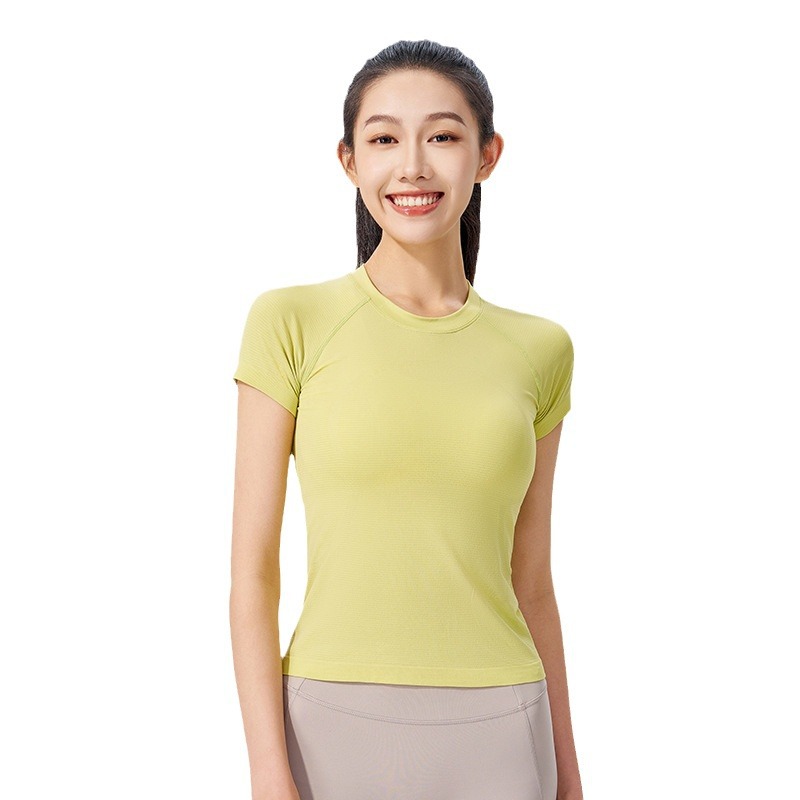 Lulu Swiftly Tech Summer Yoga Clothes Tight Women's Slim-fit Short-sleeved Quick-drying T-shirt Sports Fitness Top