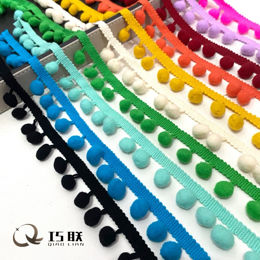 Spot 35 color 1.3cm right angle ball handmade DIY curtain fabric decorative accessories wool ball lace