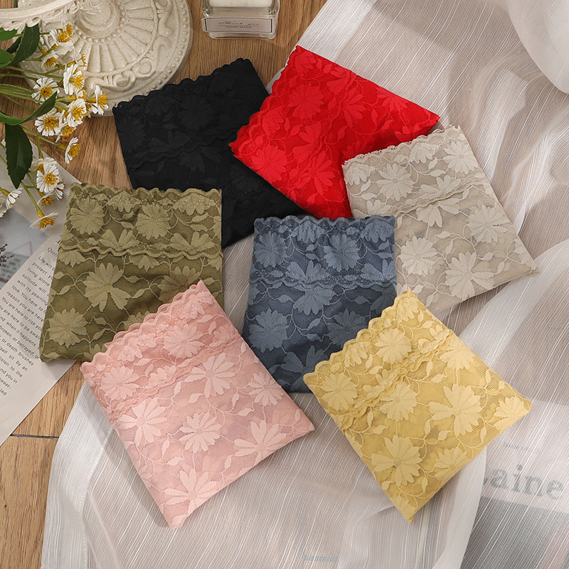 Lace Panties for Women Sexy Girls Born Mulberry Silk Crotch Large Size Lightweight Breathable High Waist Pure Triangle Shorts for Women