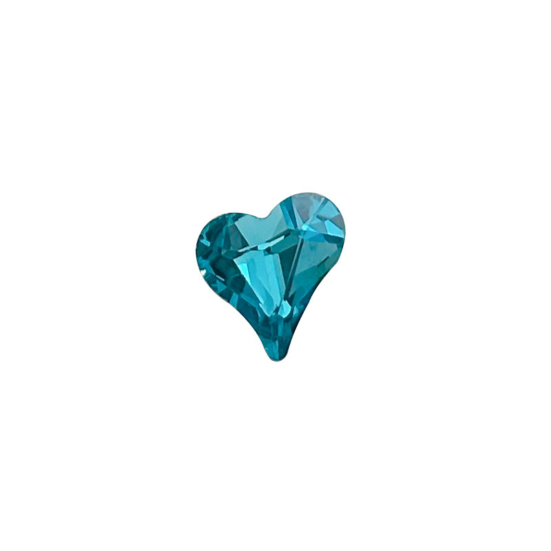 Manicure Lake Blue Crystal pointed bottom diamond jewelry Super Flash axe Diamond fat square New Net Red big crooked heart nail diamond decoration