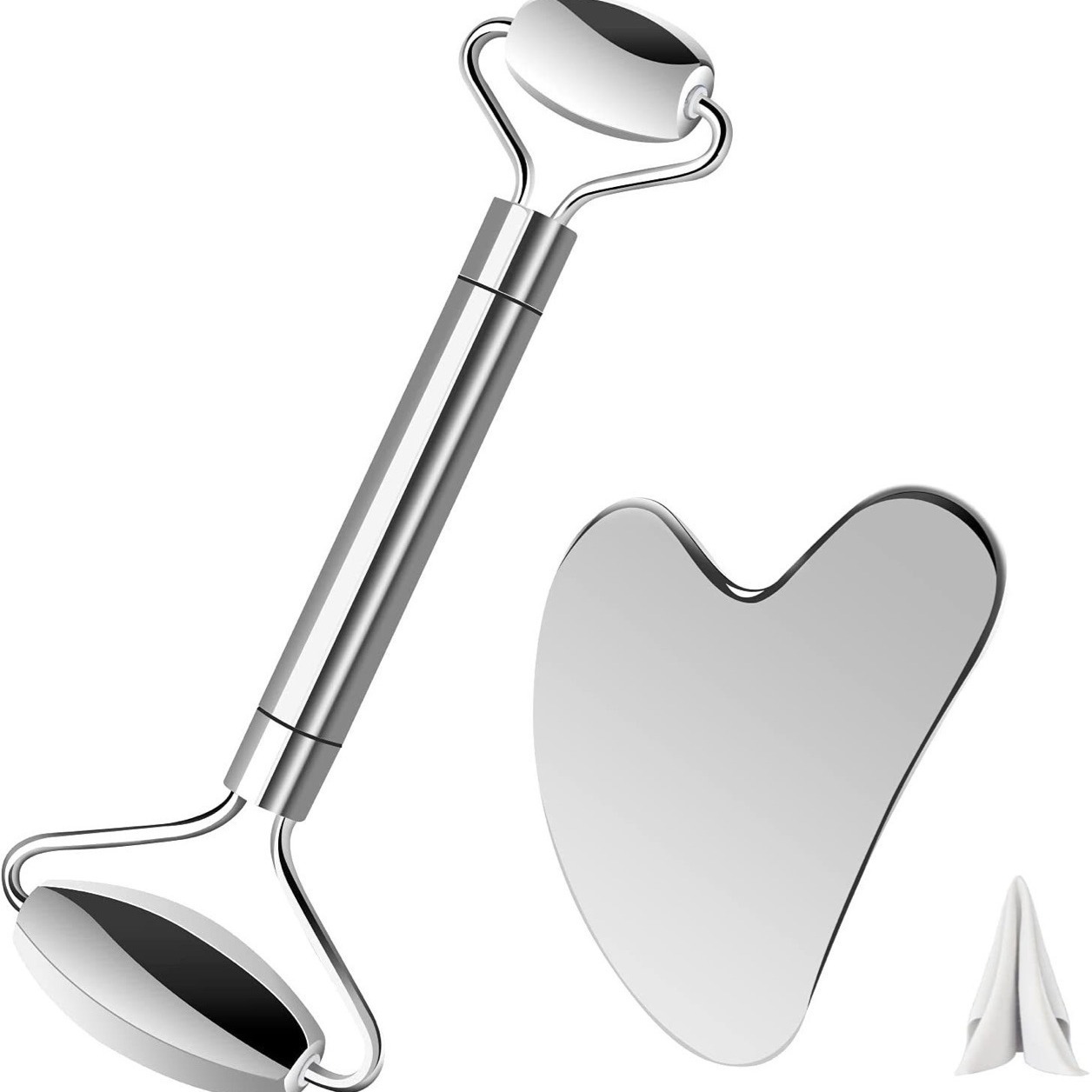 304 stainless steel heart-shaped scraping plate facial eye beauty metal scraping plate printable LOGO fascia knife