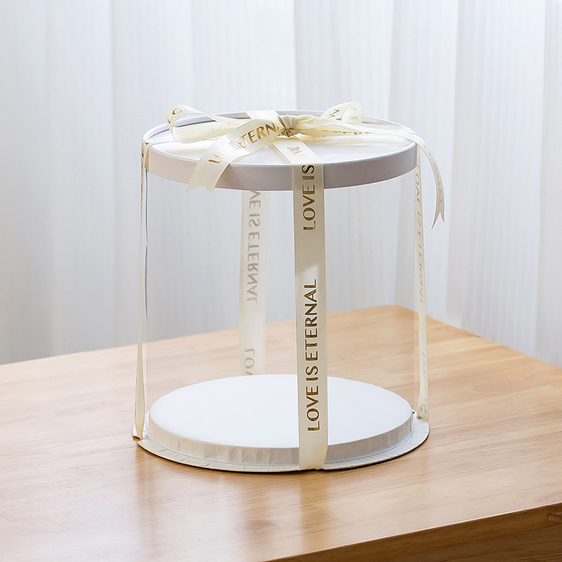 Round transparent cake box birthday cake box baking 4 inch 6 inch 8 inch 10 inch single layer double layer three four layer
