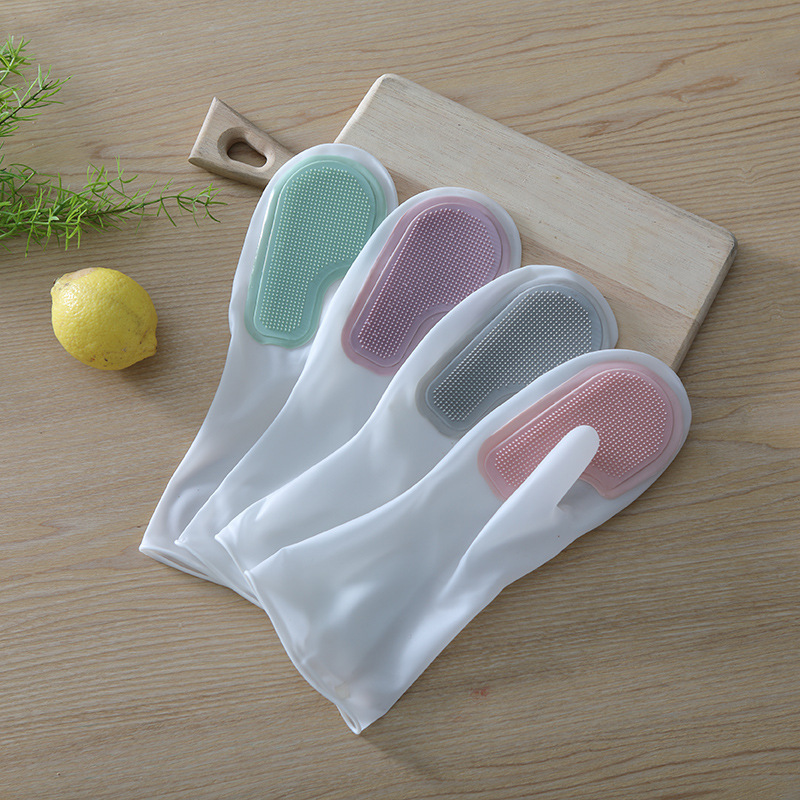 Magic Brush multi-functional household dishwashing gloves PVC soft brush kitchen cleaning decontamination brush pot rubber wear-resistant
