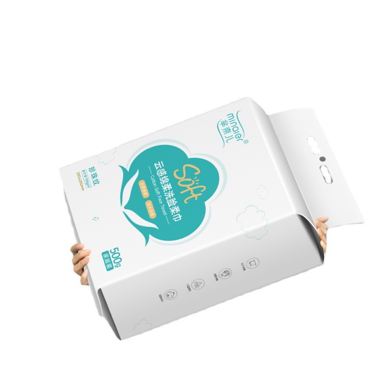 Mi Nell Facial Towel 500g Super Large Hanging Extractable Facial Towel Thickened Pure Cotton Facial Cleansing Towel