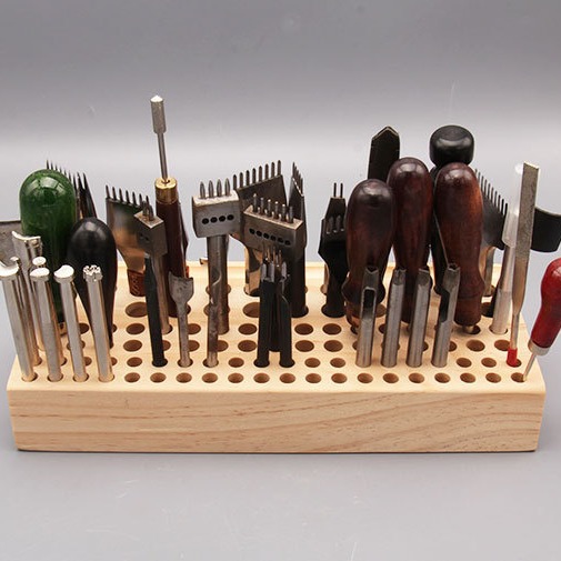 Leather Tools Handmade DIY Storage Table Leather Art Leather Carving Punch Diamond Chop Pine Tool Rack 46 Holes 98 Holes