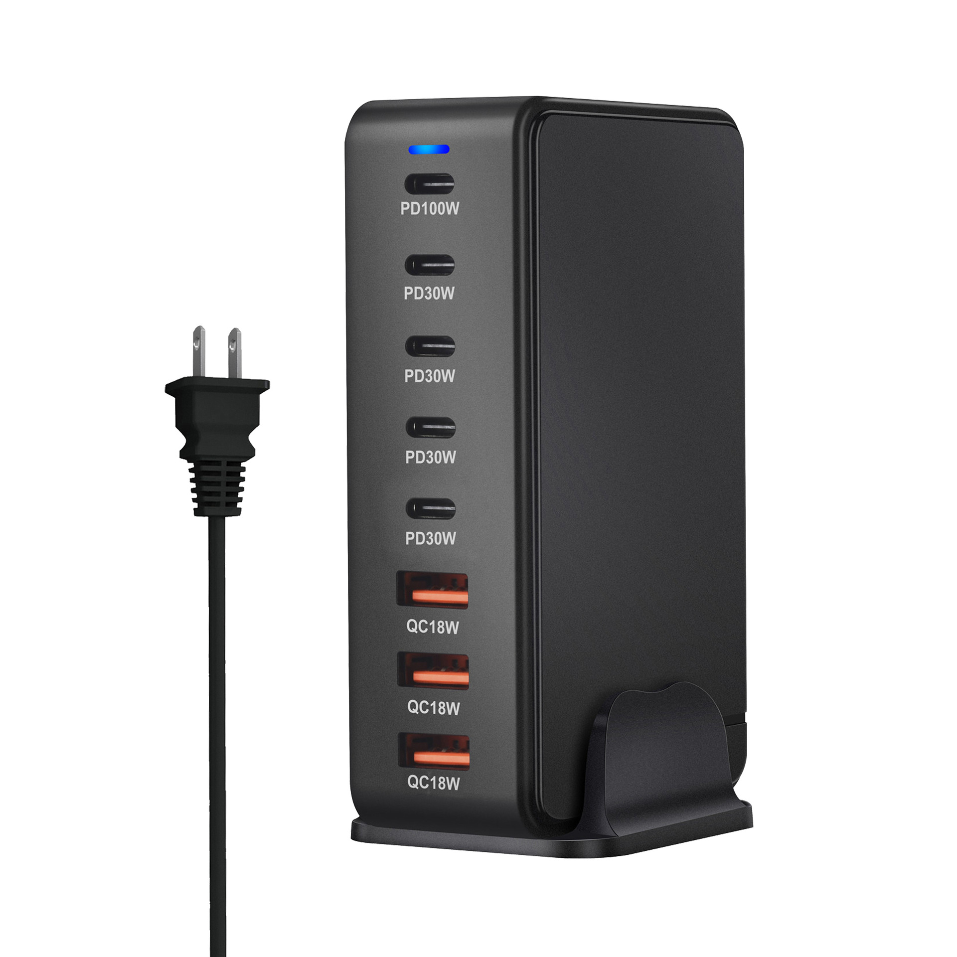 268W gallium nitride PD charger 268W multifunctional desktop 5C3A charger cross-border new 8-port adapter
