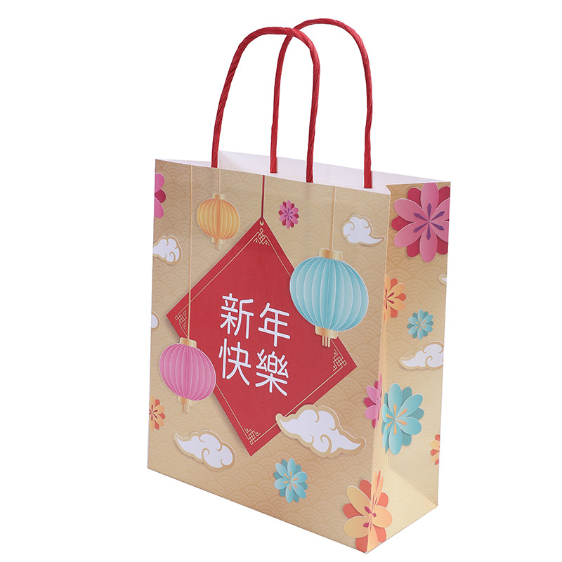 in stock Red Handbag New Year Gift Bag Paper Bag Spring Festival Gift Bag New Year Packaging Bag Festival Small Candy Bag