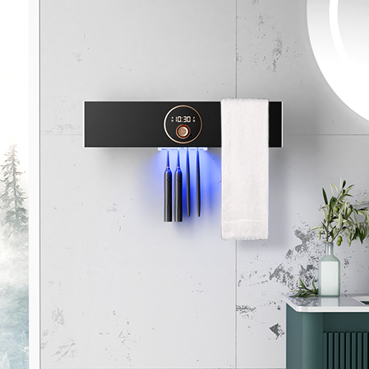 Direct selling M6 intelligent ultraviolet toothbrush towel sterilizer sterilization non-perforated toilet wall-mounted storage rack