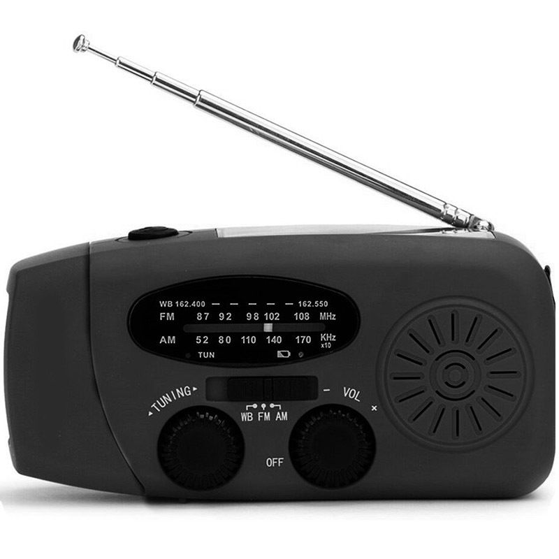 Multifunctional hand-cranked portable generator foreign trade solar rechargeable disaster prevention flashlight radio