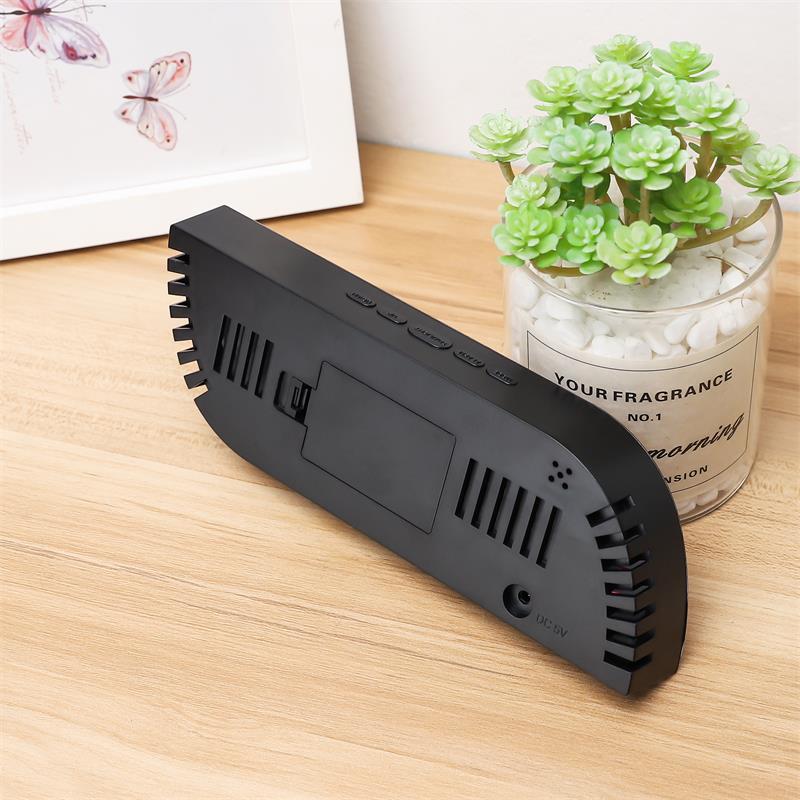 Desktop bedroom alarm clock geometric shape LED mirror snooze digital electronic temperature and humidity mirror clock cross-border wholesale
