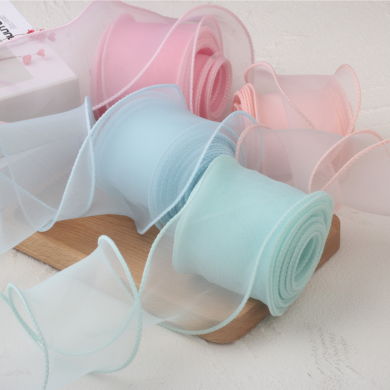 Spot 6cm fishtail yarn ribbon bouquet flower jewelry shoes flower bow lotus leaf ribbon organza ribbon