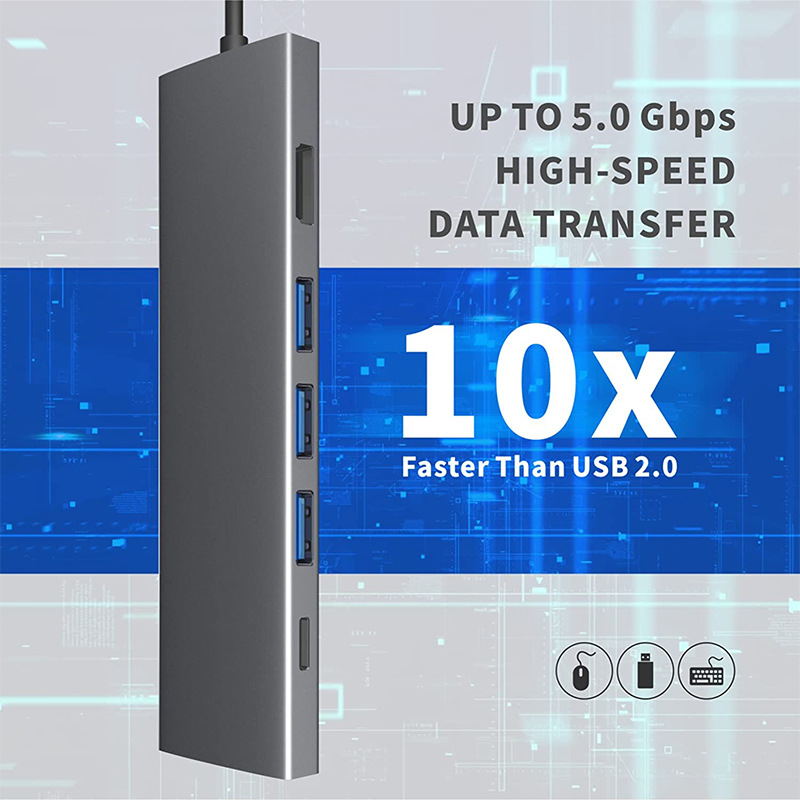 type-c multi-function docking station 7-in -1 hub docking station typec to hdmi usb3.0 extender