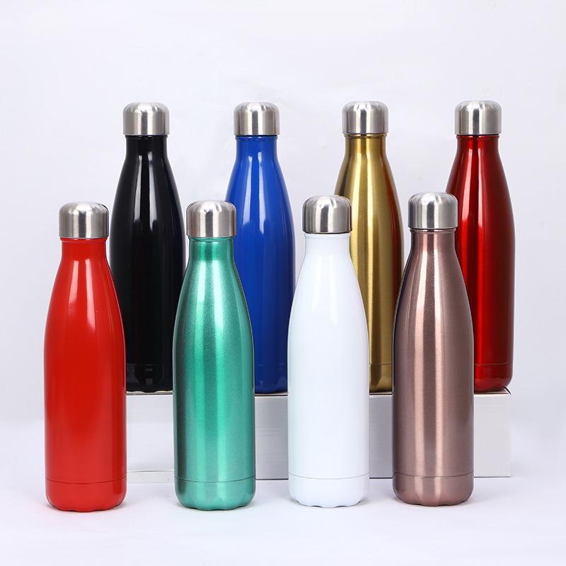 Cross-border exclusive Coke bottle stainless steel thermos bullet sports kettle gift LOGO lettering champagne glass