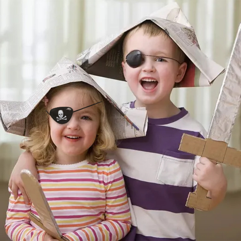 Halloween makeup decoration props plastic pirate eye mask one-eyed dragon skull eye mask multiple promotions