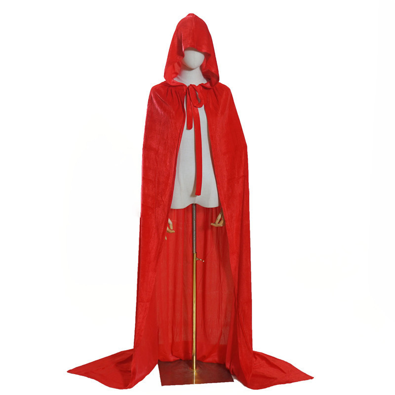 European and American Style Halloween Cloak Anime Cosplay Witch Prince Velvet Cloak Hooded Lace-Up Costume Accessories
