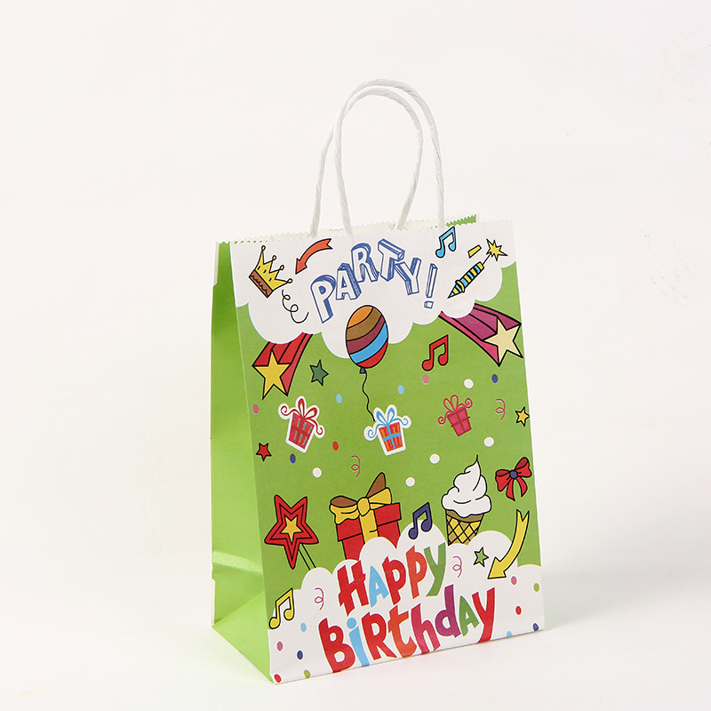 Kraft Paper Bag Party Birthday Series Handbag Clothing Gift Packaging Bag Packaging Paper Bag