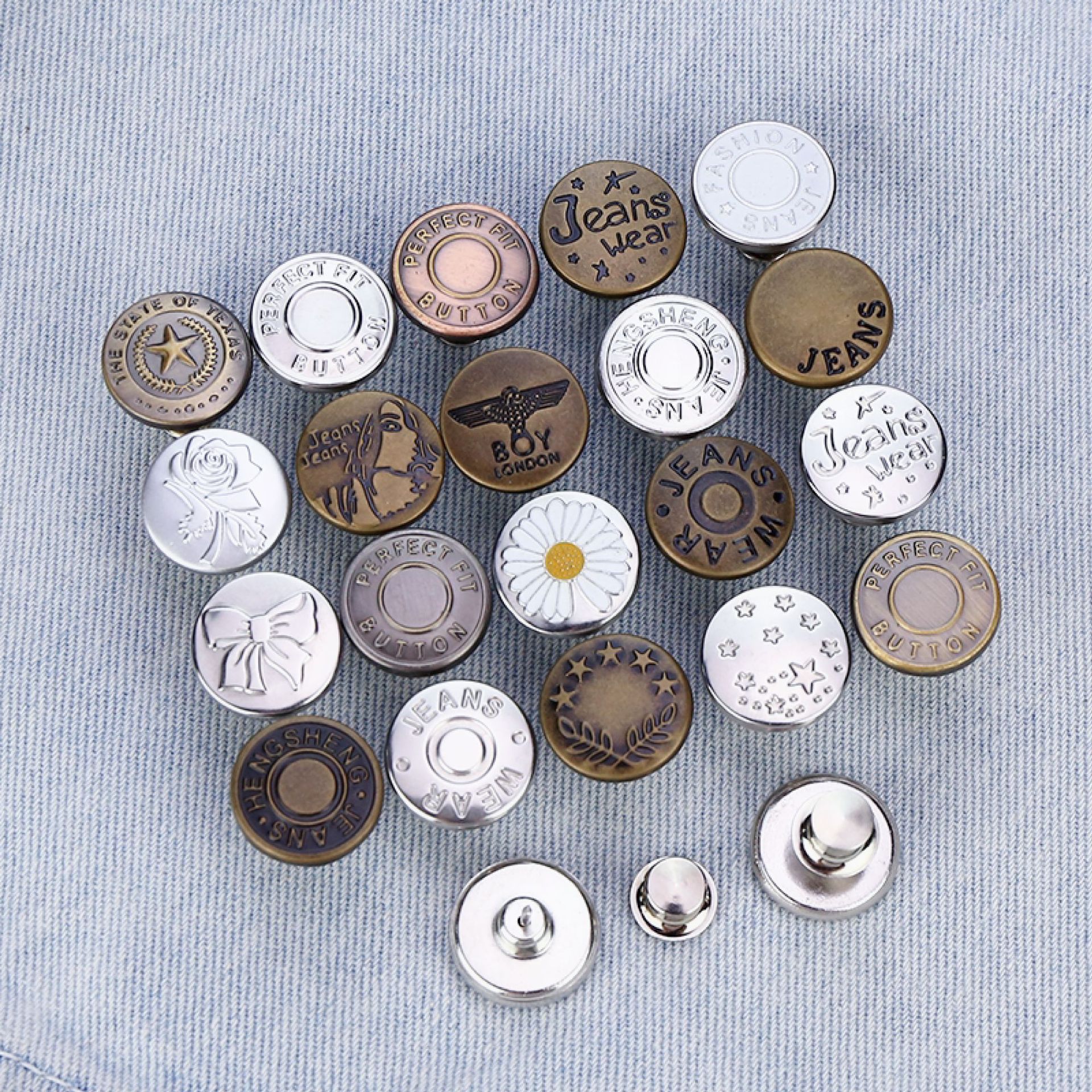 Nail-free Button Detachable Waist Artifact Seam-free Adjustable Denim Pants Button Pants Fixed Large and Small Waist