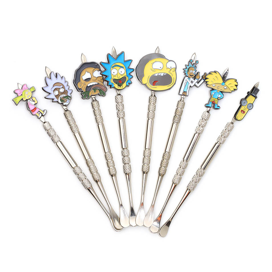 Spot Cartoon Dab Tool American Cartoon badge smoke paste spoon stainless steel smoke paste applicator Tool accessories