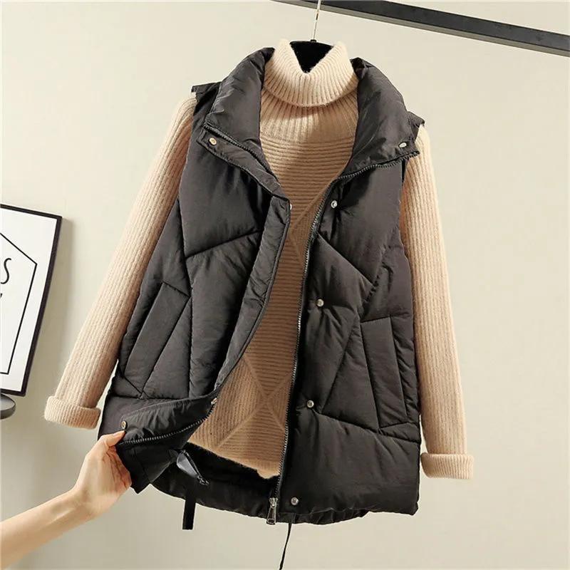 Cotton Vest Women's 2024 Autumn and Winter New Fashion Trendy Vest Large Size Western Style Versatile Vest Jacket