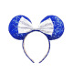Sequin Blue Bow Headband