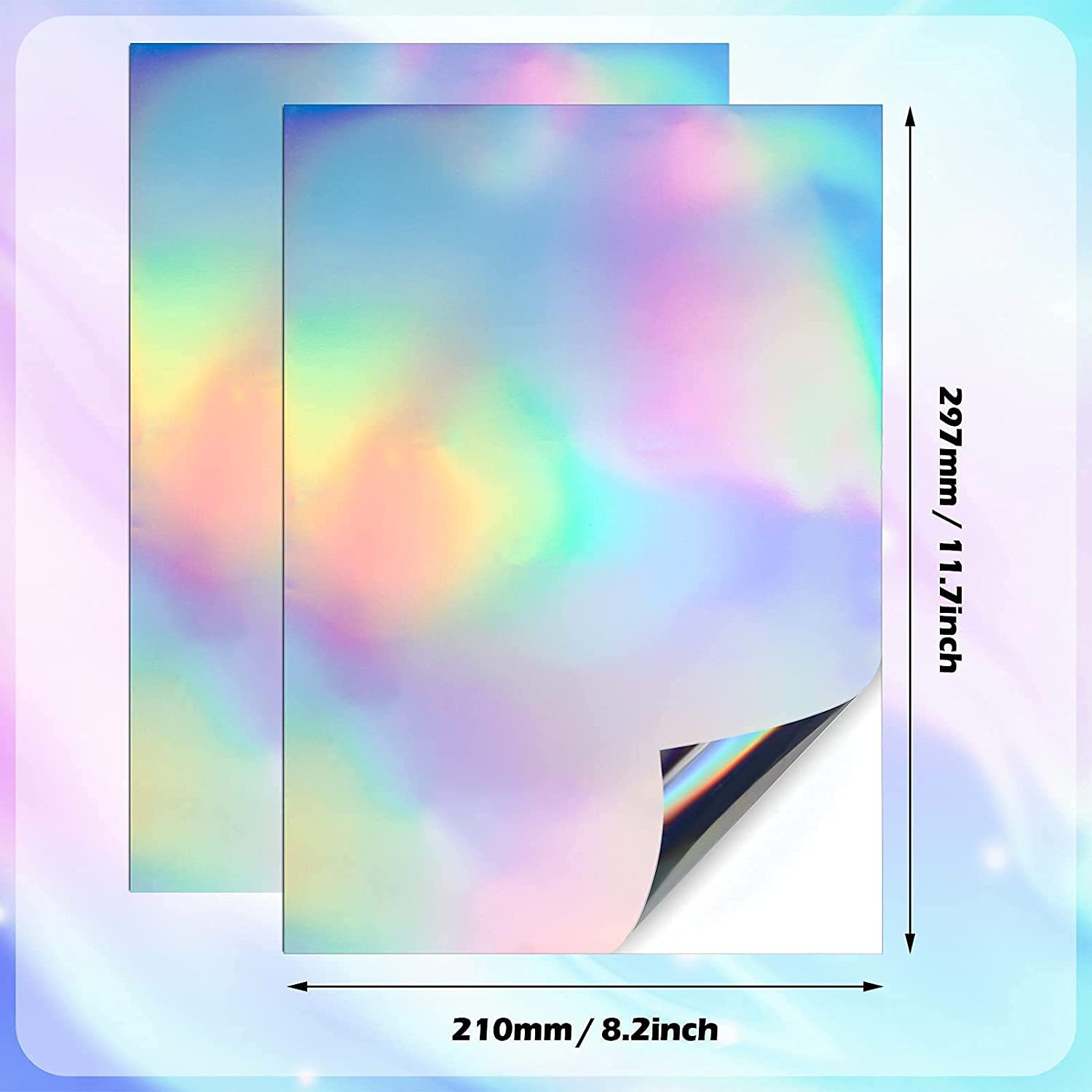 Amazon A4 Inkjet Adhesive Holographic Laser Diamond Sticker Waterproof Inkjet Vinyl Adhesive Printing Paper