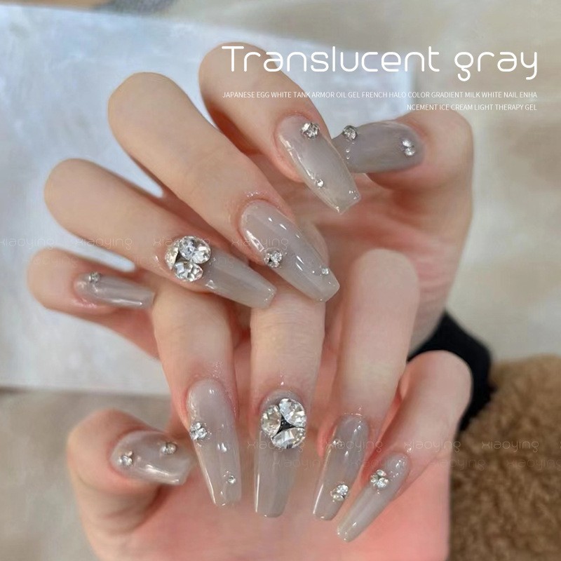 Xiaoying nail art-black and white series nail polish solid color series transparent black and white gray nail glue