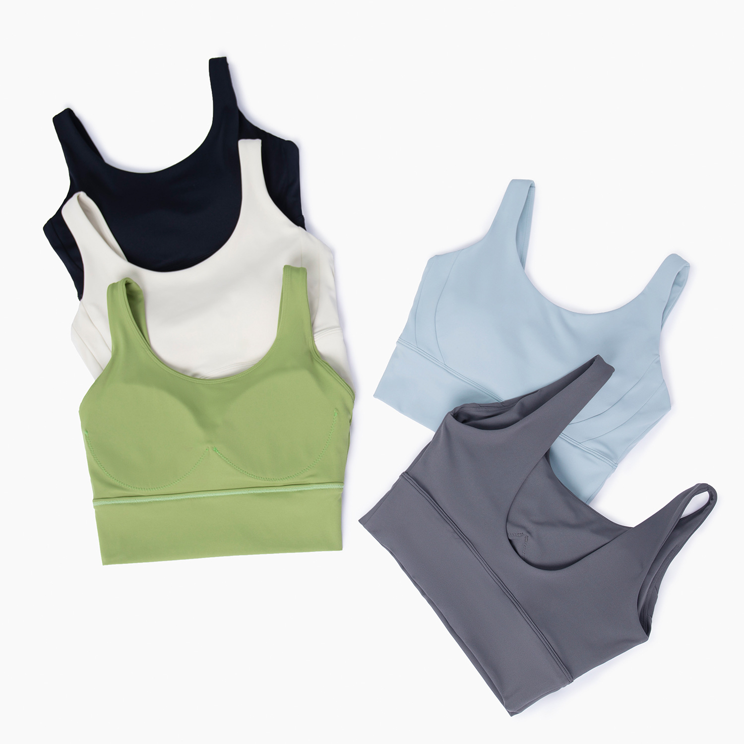 Spring and Summer 2023 New Shockproof Fixed Cup Bra Push-up Collapable Parm One-piece Sports Underwear Fitness Top