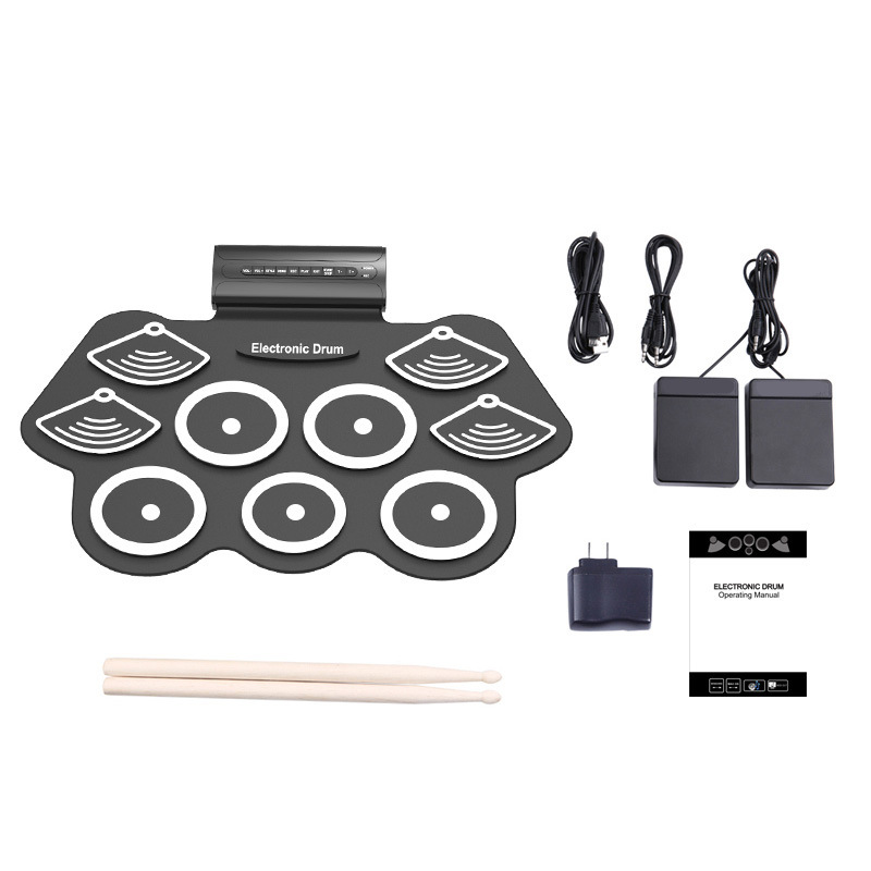 SOURCE factory hand roll electronic drum percussion instrument thickened silicone hand roll set drum jazz drum USB electronic drum